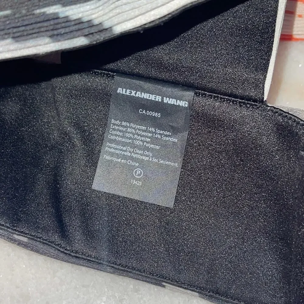 Alexander Wang Accordion Pleated Criss Cross Top in Pavement Woven - Picture 15 of 16